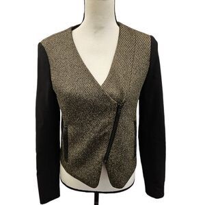 Tibi Asymmetrical Tweed Zip Blazer
